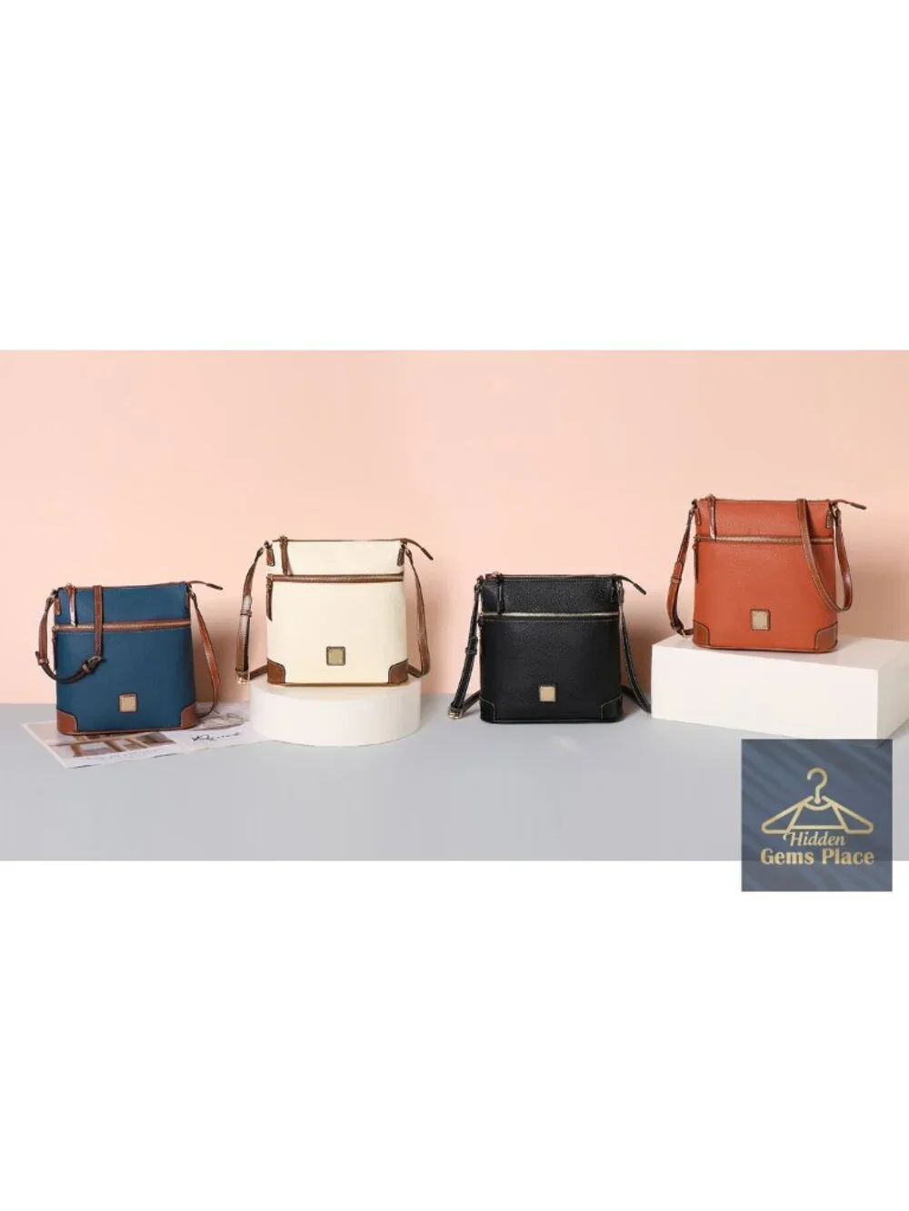 2PC Hobo Bags for Women Faux Leather Crossbody with Adjustable Strap